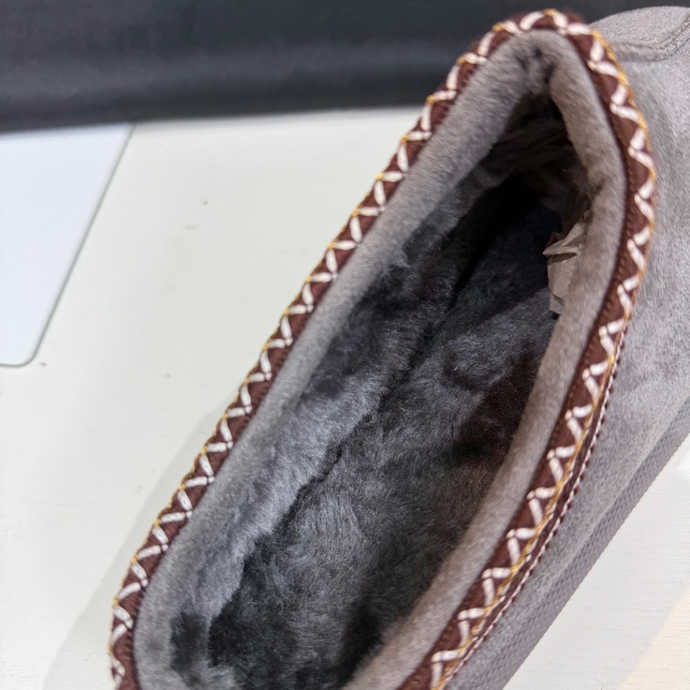 GRAY FUR PLATFORM SLIPPERS - Picture 6 of 8